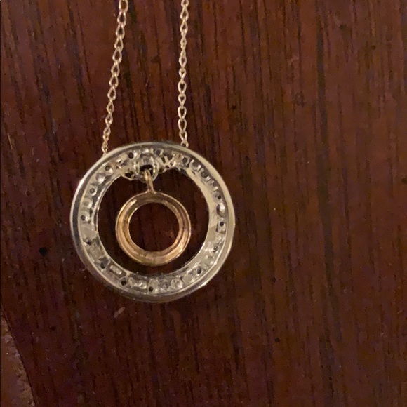 Silver, yellow gold and diamond accent pendent - Picture 7 of 8